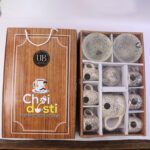 Chai Dosti Ceramic Tea Set - 9 Pieces (6 Cups, 2 Serving Plates, 1 Kettle/Teapot) | Modern Speckled Design | Ideal for Gifting & Home Decor - Image 4