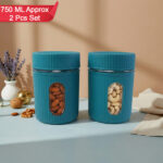 Container Set – 2 Pcs, 800ml BPA-Free Plastic Storage Jars with Transparent Window - Image 2