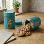 Container Set – 2 Pcs, 800ml BPA-Free Plastic Storage Jars with Transparent Window