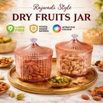 Diamond Premium Crystal-Clear Dry Fruit Jar Set of 2 | 500ml Food-Grade Airtight Storage Containers | BPA-Free & Non-Toxic Decorative Serving Jars for Snacks, Treats & Gifting - Image 3