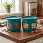 Milano 500ml Airtight Container Set of 2 | Premium Rattan Design Food Storage Jars for Kitchen | BPA-Free, Leak-Proof & Microwave Safe Spice & Snack Organizer - Image 4