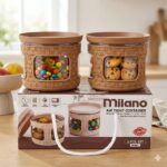Milano 500ml Airtight Container Set of 2 | Premium Rattan Design Food Storage Jars for Kitchen | BPA-Free, Leak-Proof & Microwave Safe Spice & Snack Organizer - Image 6
