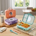 Premium Bento Lunch Box for Kids & Adults – 3 Compartment Leak-Proof Meal Prep Container with Matching Spoon | BPA-Free, Food Grade & Freezer Safe - Image 4