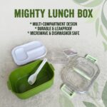 Mighty Lunch Box – Multi-Compartment Leakproof Bento Box for Kids & Adults – Microwave & Dishwasher Safe Airtight Tiffin with Spoon/Fork