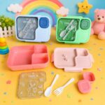 Smarty Lunch Box for Kids – Leakproof 3-Compartment Bento Box with Spoon, Fork, and Snack Container – BPA-Free Tiffin for School and Picnics - Image 5
