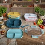 Carry Fresh 3-Compartment Leakproof Lunch Box with Spoon & Fork – BPA-Free Airtight Tiffin for School, Office & Travel - Image 2