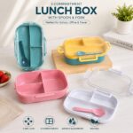 Carry Fresh 3-Compartment Leakproof Lunch Box with Spoon & Fork – BPA-Free Airtight Tiffin for School, Office & Travel - Image 4
