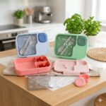 Smarty Lunch Box for Kids – Leakproof 3-Compartment Bento Box with Spoon, Fork, and Snack Container – BPA-Free Tiffin for School and Picnics - Image 2