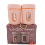Container Set – 2 Pcs, 800ml BPA-Free Plastic Storage Jars with Transparent Window - Image 4